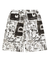 Jersey jogging shorts with graffiti print -  | Dolce & Gabbana