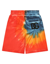 Jersey jogging shorts with tie-dye print -  | Dolce & Gabbana