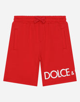 Jersey jogging Bermuda shorts with logo print -  | Dolce &amp; Gabbana