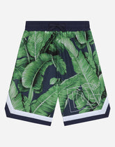 Mesh shorts with banana tree print -  | Dolce &amp; Gabbana