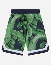 Mesh shorts with banana tree print -  | Dolce &amp; Gabbana