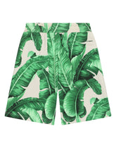 Jersey jogging shorts with banana-tree print -  | Dolce &amp; Gabbana