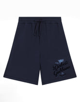Fleece shorts with Dolce&amp;Gabbana logo and flag -  | Dolce &amp; Gabbana