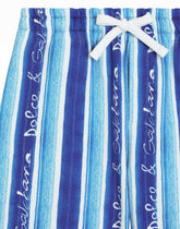 Fleece shorts with striped print -  | Dolce &amp; Gabbana