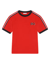 Jersey t-shirt with flocked DG detail -  | Dolce & Gabbana