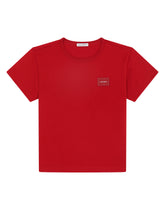 Jersey t-shirt with logo tag -  | Dolce & Gabbana