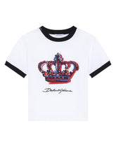 Jersey t-shirt with pictorial crown print -  | Dolce &amp; Gabbana