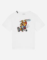 Short-sleeved jersey T-shirt with mascot print -  | Dolce &amp; Gabbana