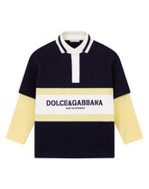 Long-sleeved color-block jersey polo-shirt -  | Dolce & Gabbana