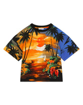 Hawaiian-print jersey T-shirt -  | Dolce & Gabbana