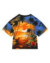 Hawaiian-print jersey T-shirt -  | Dolce & Gabbana