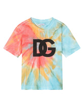 Jersey T-shirt with tie-dye DG logo print -  | Dolce & Gabbana