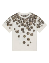 Short-sleeved jersey T-shirt with ombré coin print -  | Dolce & Gabbana