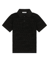 Short-sleeved polo-shirt with flocked print -  | Dolce & Gabbana
