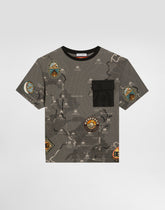Oversized jersey T-shirt with map print -  | Dolce &amp; Gabbana