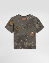Oversized jersey T-shirt with map print -  | Dolce &amp; Gabbana