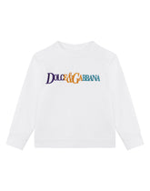 Round-neck jersey sweatshirt with logo embroidery -  | Dolce &amp; Gabbana