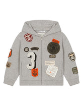 Hoodie with decorative patches -  | Dolce & Gabbana