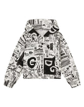 Jersey hoodie with graffiti print -  | Dolce & Gabbana