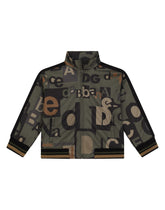 Zip-up jersey hoodie with logo print -  | Dolce & Gabbana