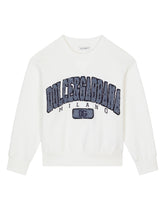 Round-neck jersey sweatshirt with logo patch -  | Dolce & Gabbana