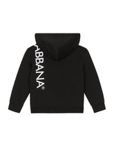Zip-up jersey hoodie with logo print -  | Dolce &amp; Gabbana