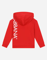 Zip-up jersey hoodie with logo print -  | Dolce &amp; Gabbana
