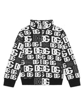 Zip-up jersey sweatshirt with DG logo print -  | Dolce & Gabbana