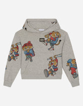 Hoodie with mascot print and logo tag -  | Dolce &amp; Gabbana