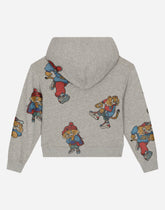 Hoodie with mascot print and logo tag -  | Dolce &amp; Gabbana