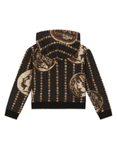 Zip-up hoodie with all-over coin print -  | Dolce & Gabbana