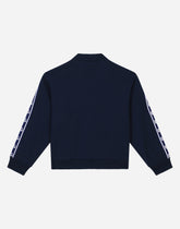 Zip-up jersey sweatshirt with logo side bands -  | Dolce &amp; Gabbana