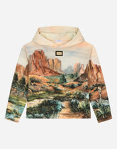 Hoodie with canyon print and logo tag -  | Dolce &amp; Gabbana