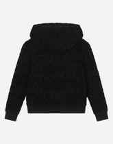 Zip-up hoodie with jacquard logo -  | Dolce &amp; Gabbana