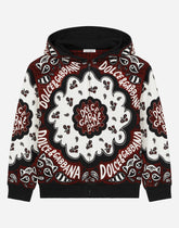 Jersey hoodie with bandanna print -  | Dolce &amp; Gabbana