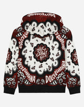 Jersey hoodie with bandanna print -  | Dolce &amp; Gabbana