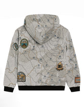 Melange hoodie with map print -  | Dolce &amp; Gabbana