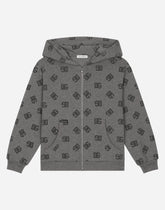 Hooded sweatshirt in jersey with DG logo print -  | Dolce &amp; Gabbana