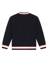 Round-neck sweater with heraldic patch -  | Dolce &amp; Gabbana