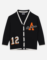 Jacquard knit cardigan with patches and buttons -  | Dolce &amp; Gabbana