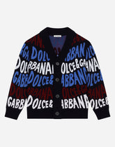 Wool jacquard cardigan with Dolce&amp;Gabbana logo -  | Dolce &amp; Gabbana