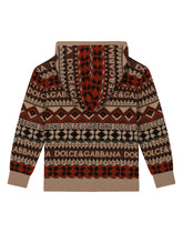 Zip-up jacquard knit cardigan with hood -  | Dolce &amp; Gabbana