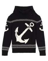 Plain-knit cotton turtle-neck with intarsia detailing -  | Dolce & Gabbana