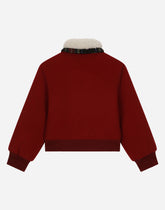 Wool-blend jacket with DG logo and floral detailing -  | Dolce &amp; Gabbana