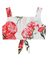 Carnation-print poplin top -  | Dolce & Gabbana