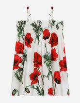 Poppy-print poplin sun dress -  | Dolce &amp; Gabbana