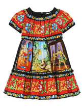 Carretto-print poplin midi dress -  | Dolce & Gabbana