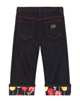 5-pocket denim jeans with branded tag -  | Dolce &amp; Gabbana