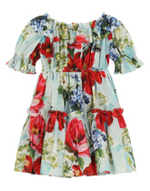 Garden-print poplin midi dress -  | Dolce & Gabbana