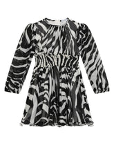 Short dress in zebra print chiffon -  | Dolce &amp; Gabbana